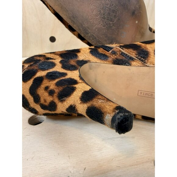 Vince Camuto Nandi 2 Calf Hair Leopard Zip Pointed Fur Bootie Size 10 - Picture 7 of 12